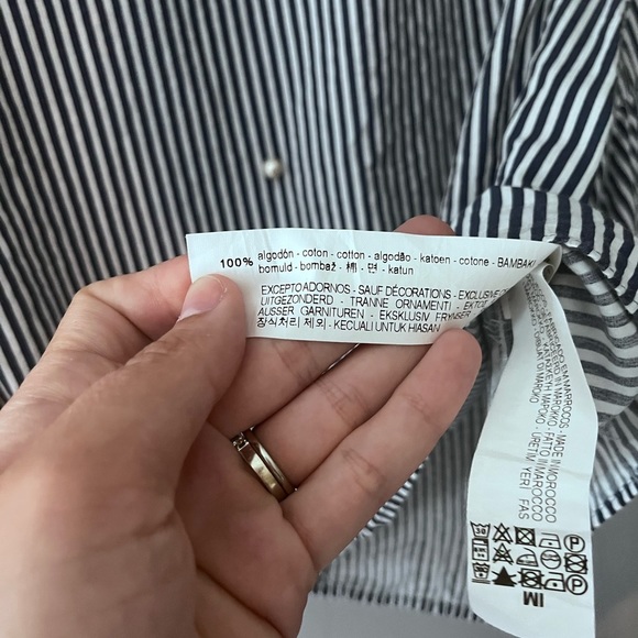 Zara Black and White Striped Blouse - Picture 9 of 10